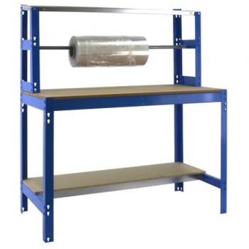 Estantería Simonrack Banco de Trabajo BT4 900 Azul/Madera - 1445x910x760 mm, Capacidad de Carga 400 kg, Mesa Logística, Banco de Embalaje