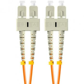 Cable de Fibra Óptica Lanberg 2m SC/UPC-SC/UPC Duplex Multimodo OM2 50/125µm LSZH Naranja