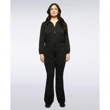 Fiorella Rubino - Pantalones flare de punto milano en tejido elástico de alta calidad