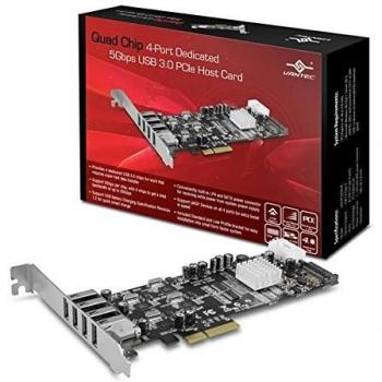 Vantec Quad Chip 4-Port Dedicated 5Gbps USB 3.0 PCIe Host Card