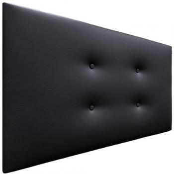 Cabecero de Polipiel Aqualine Pro 105x50cm con 2 Hileras de Botones - Negro Lujo para Camas 80/90/105