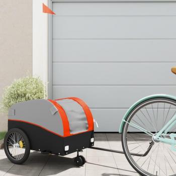 Remolque para bicicleta de hierro negro y naranja 30 kg