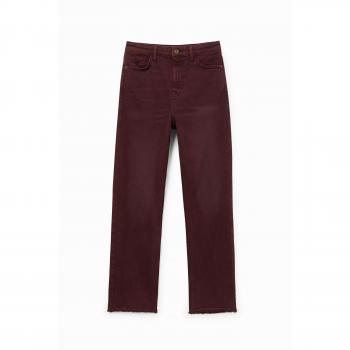 Desigual Women's Cropped Red Mom Jeans - Autumn/Winter Collection, Size 2XS