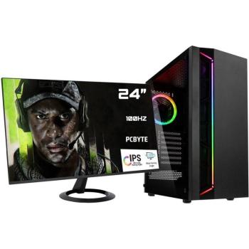 PC Completo AMD Ryzen 7 5700G, 32GB RAM, 2TB SSD NVMe, Monitor 24 FHD 100Hz