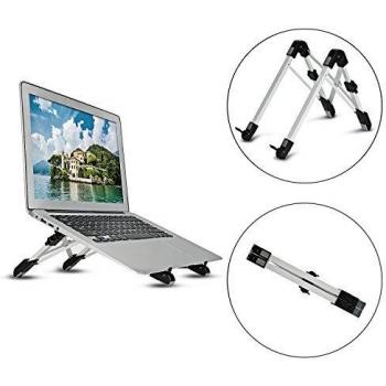 Laptop Stand, Foldable Laptop Desk Holder, Adjustable Tablet Stand, Foldable Portable PC Moniter Riser, Lightweight Laptop Cooling Stand Gaming Riser Compatible for Macbook, Lenovo, Notebook Computer