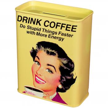 Sonido y vestido Mt9250 Hucha Retro Café – Caja, metal, 9,0 x 4,5 x 11,5 cm, amarillo