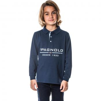 Polo de niño Spagnolo manga larga azul marino