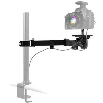 Brazo Trípode Giratorio Ajustable Duronic CM01 para Cámaras y Videocámaras - Soporte de Escritorio para Podcasts, Grabación y Estudio Gaming - Color Negro
