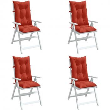 Cojines para silla Respaldo Alto 4 Tela Mélange 120x50x7 Roja