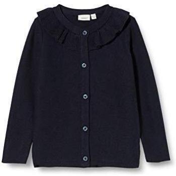 NAME IT Nmftherla LS Knit Card Suéter cárdigan, Dark Sapphire, 104 para Niñas