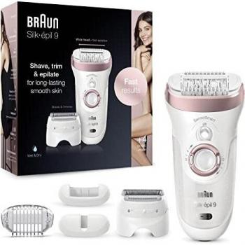 Braun Silk-épil 9 9-725 Depiladora Eléctrica Mujer para una Depilación Duradera en Blanco y Oro Rosa