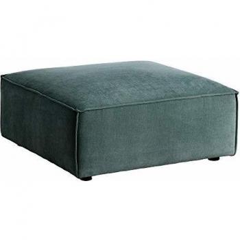 Púff Chaise Longue Modular Verde contemporáneo de Terciopelo y Relleno de Plumas de 44x94x94 cm - LOLAhome