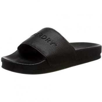 Superdry Holo Infil Pool Slide, Zapatos de Playa y Piscina Mujer, Negro