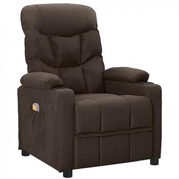 Sillón de masaje eléctrico tela marrón oscuro Vidaxl Marrón