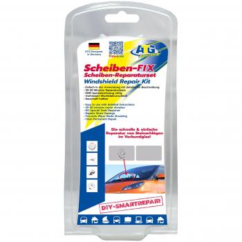 ATG Autozubehör-Teile-Gerl Set de reparación de parabrisas FIX, reparación de piedras en el parabrisas del coche, Transparente, 17 piezas