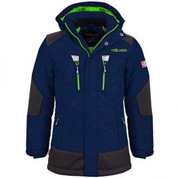 Trollkids Parka Infantil de Invierno con Forro Polar y Chaqueta de Esquí Narvik, Color Azul Marino/Verde Talla 14 años