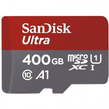 SanDisk Ultra 400 GB microSDXC Memory Card + SD Adapter with A1 App Performance Up to 100 MB/s, Class 10, U1, Red