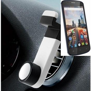 Smartphone universal Holder Holder / Car montaje / parabrisas para el Archos 50e Helium. blanco. Titular de teléfono de la rejilla de ventilación se puede utilizar con los teléfonos inteligentes y las tabletas de 5.2 cm - 9,4 cm de ancho. Titular Smart