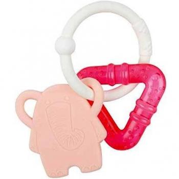 Anillo Mordedor Refrescante de Silicona Nattou, Elefante Rosa, Sin BPA, 13.5 x 10.5 x 15 cm