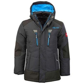 Trollkids Parka Infantil de Invierno con Forro Polar y Chaqueta de Esquí Narvik, Color Gris Oscuro/Azul Medio Talla 2 años
