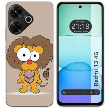 Funda de Silicona con Diseño de León para Xiaomi Redmi 13 4G