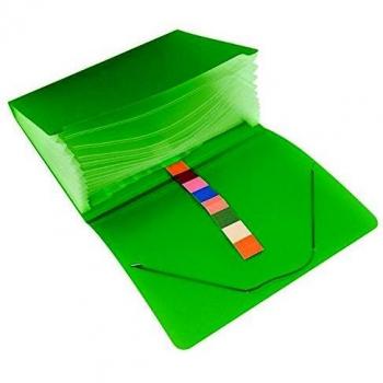 Carpeta Clasificadora PRAXTON Fluor Fuelle, Din-A4 Gomas Verde