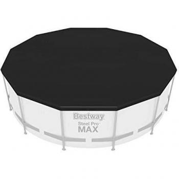 Bestway 58037 - Cobertor Invierno para Piscina Desmontable Ø370 cm Redonda, Color Grisz, 360 cm / 366 cm