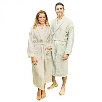 Wellhome Albornoz Nido de Abeja 360 gr/m2 Talla S/M 100% Algodón Beige