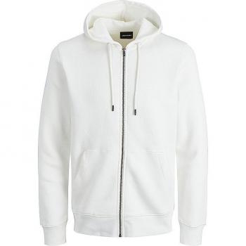 Sudadera con capucha Jack & Jones Basic Sweat Full Zip blanca - L