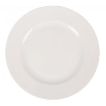 Plato Llano Zzitaca de Porcelana Blanco 25 cm - Resistente, Fácil de Limpiar, Sencillo y Económico