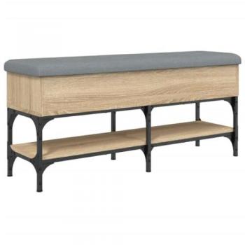 Banco zapatero de madera de ingeniería roble Sonoma 102x32x45 cm Marrón