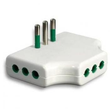 Adaptador Fanton 87250 Salvaspacio Blanco 10A con 3 Tomas de Corriente y Conector S11 a 3P11
