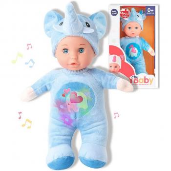 Muñeco Bebé Reig 30 cm Elefante Peluche Azul