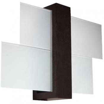 Aplique de Pared Feniks 1 Wenge E27 en Madera/Vidrio para Iluminación Interior LED