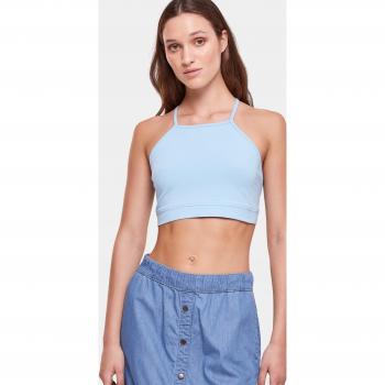 Urban Classics Women's Triangle Top - Baltic Blue - Cotton Blend