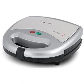Sandwichera Inox Orbegozo para 2 sándwiches con revestimiento antiadherente y potencia de 800W