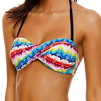 Banana Moon Rosa y Marino Traje de baño Bandeau Cardye Boro