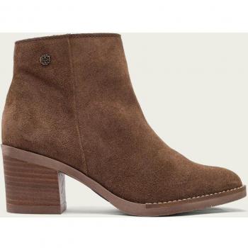 Porronet Nala Botín Tacón Serraje Mujer Moka Talla 40 Altura Tacón 6.5cm con Cremallera