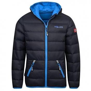 Trollkids Chaqueta de Plumón para Niños Dovrefjell, color Antracita / azul medio talla 4 años
