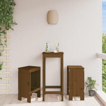 Taburetes de Bar 2 piezas ámbar marrón 40x36x75cm madera maciza pino