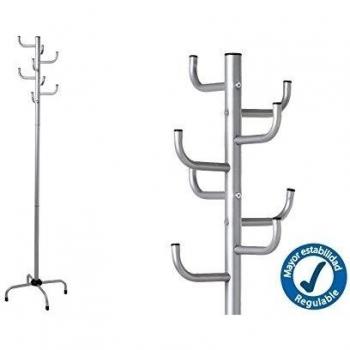 Perchero de 8 brazos moderno gris de metal para baño de 180 cm Arabia