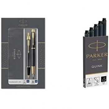Parker I.M. Black GT Writing Gift Set with Ballpoint Pen and Fountain Pen