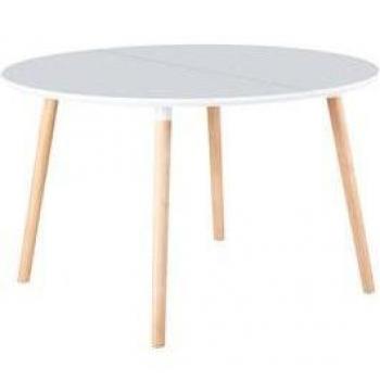 Mesa de comedor Nordika extensible forma redonda blanco/haya 100-140-180 cm