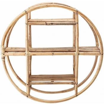 Estante de pared redondo Bloomingville Sia con 3 estantes de mimbre, 52 x 20 cm