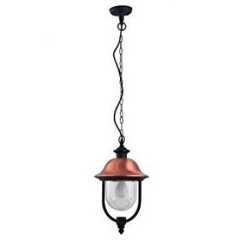 Lámpara Colgante Exterior Venezia Negra y Cobre IP44 25x110 cm