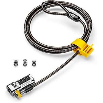 Kensington candado de combinación clicksafe 3 en 1 - candado para todos los dispositivos con ranuras en forma de t, nano o tipo wedge; candado para dell, hp, acer