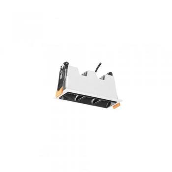 Downlight Empotrable LED Forlight Jim Triple Rectangular Luz Cálida 3000K Aluminio Blanco 94x44mm