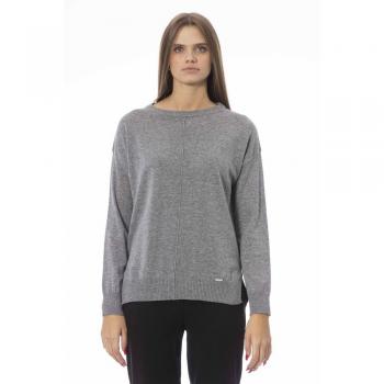 Baldinini Trend Gray Viscose Sweater - M