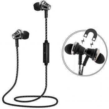 Auriculares Deportivos de botón Lauson EH217 Bluetooth Negro con Imán