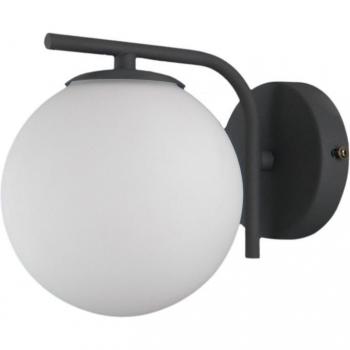 Lámpara de pared moderna Raddi Negra con pantalla blanca, G9